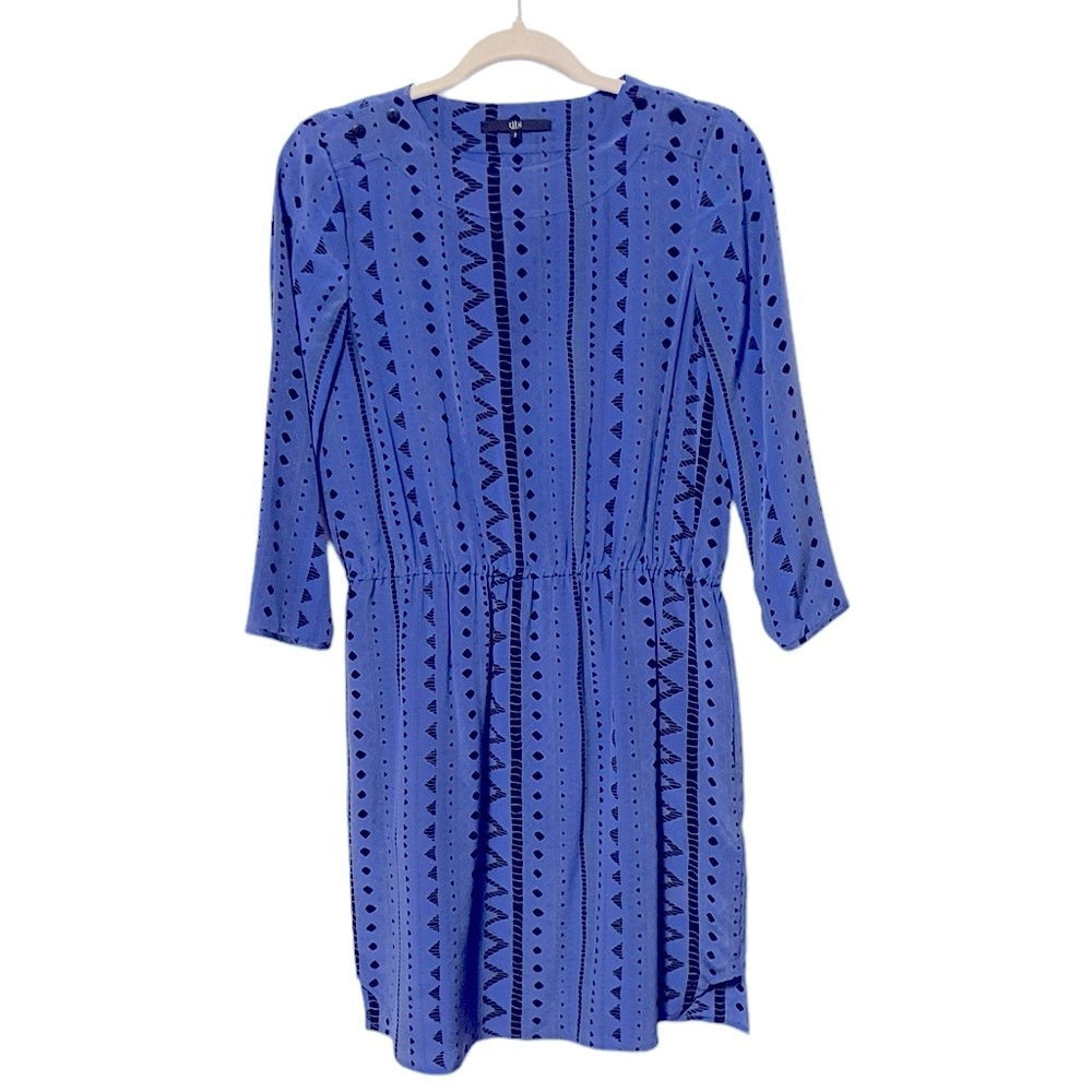 TIBI | 100% Silk Patterned 3/4 sleeve dress, Sz 2